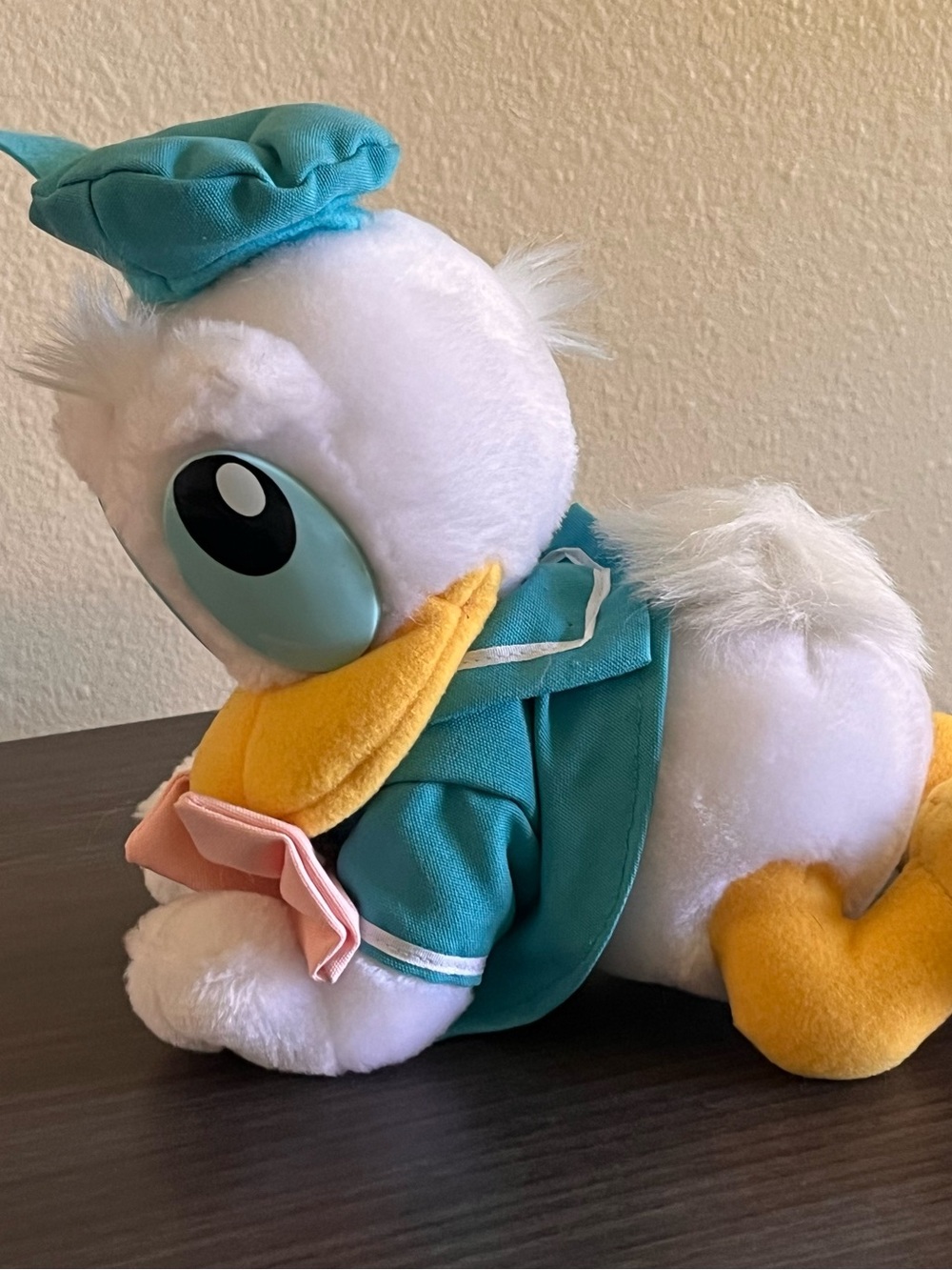 Vintage 1984 Disneyland Stuffed Animal Crawling Donald Duck Baby